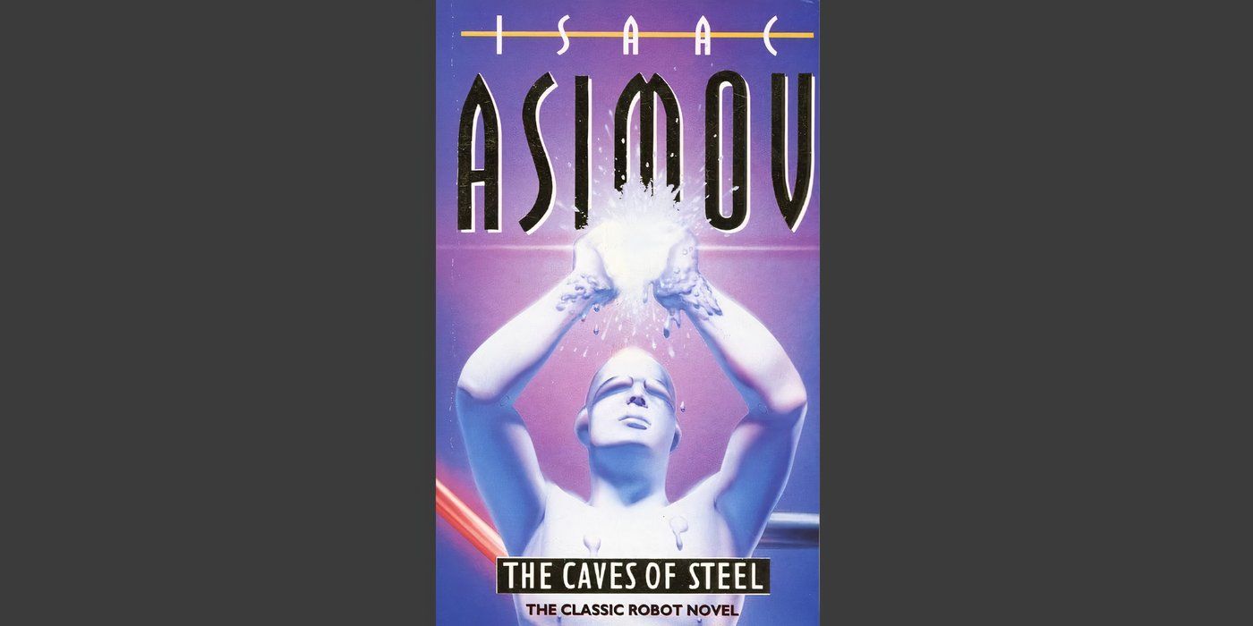 Cover of the book The Caves of Steel, by Isaac Asimov.