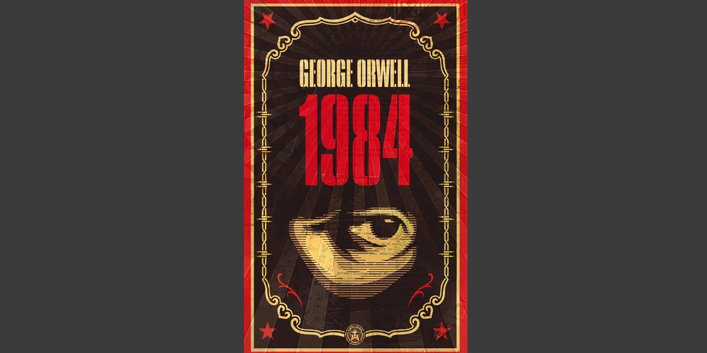 The book cover of 1984 by George Orwell.