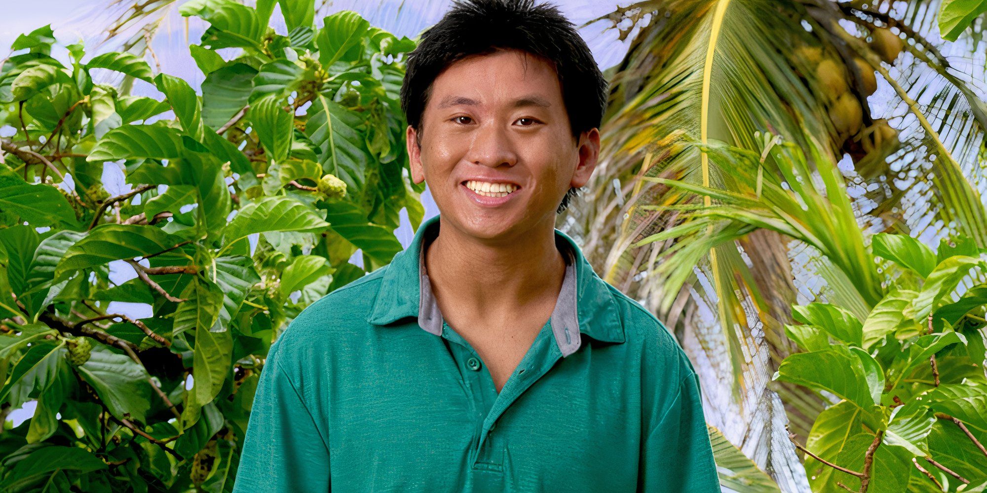 com ou sem acordo ilha 2ª temporada Dickson Wong sorrindo em uma praia tropical