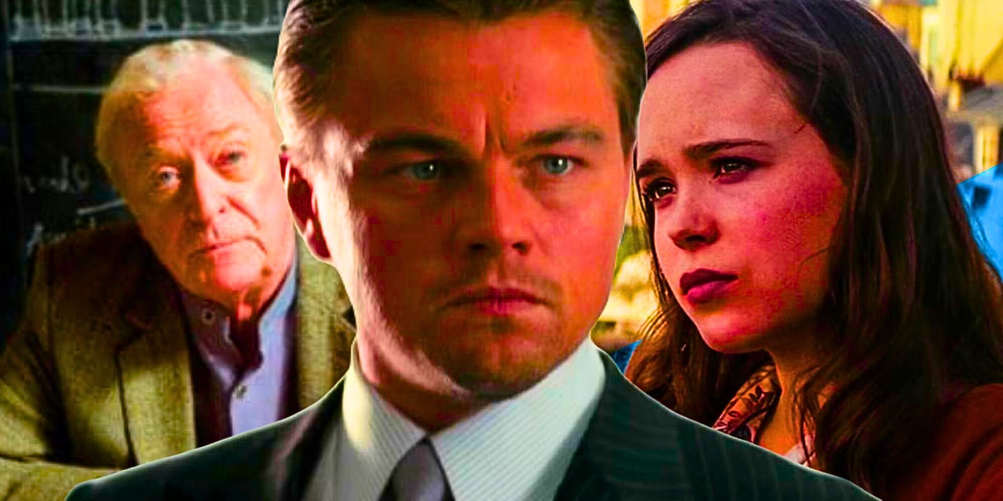 Custom Inception image of Michael Caine as Miles, Leonardo DiCaprio as Dom Cobb, and Elliot Page as Ariadne