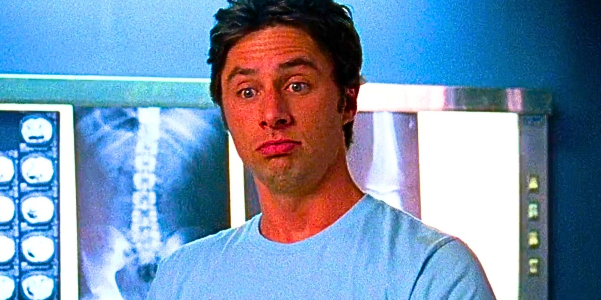 Zach Braff as JD looking thoughtful in Scrubs