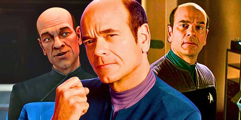 Custom Star Trek image of Robert Picardo playing three different versions of the Doctor