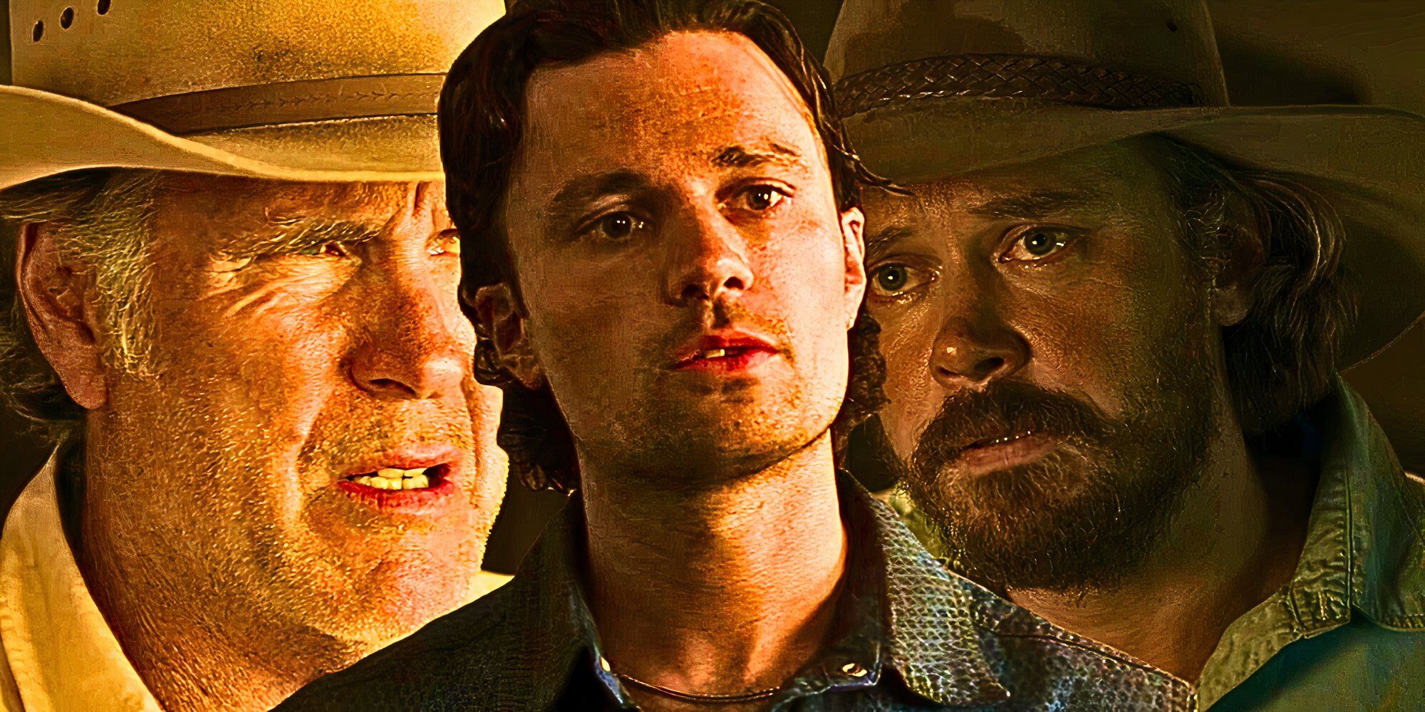 Custom Territory image of Robert Taylor as Pop, Sam Delich as Rich, and Michael Dorman as Graham