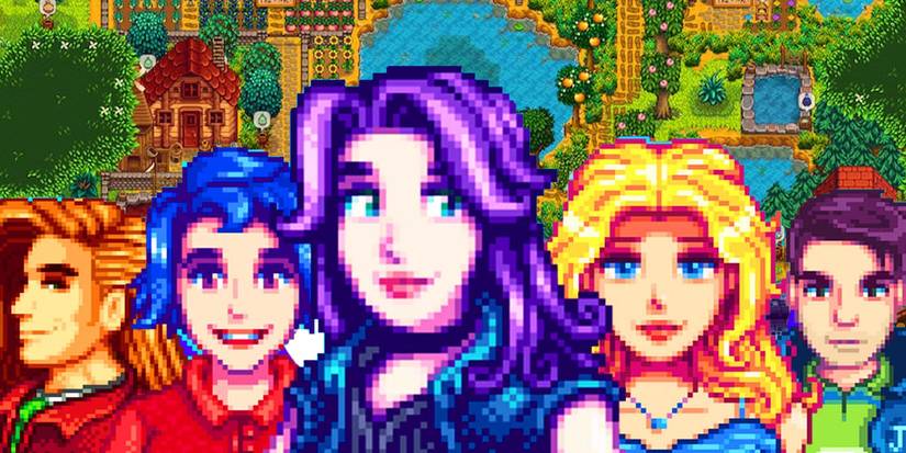 Villagers from Stardew Valley with a farm
