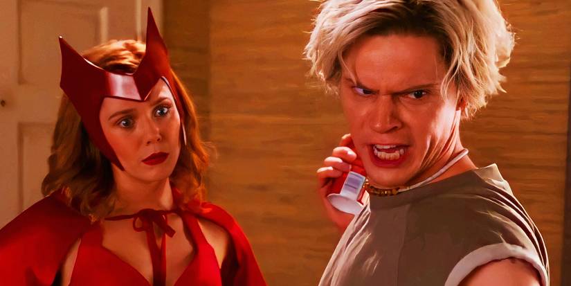 Wanda Maximoff in her Halloween costume with Ralph Bohner in WandaVision