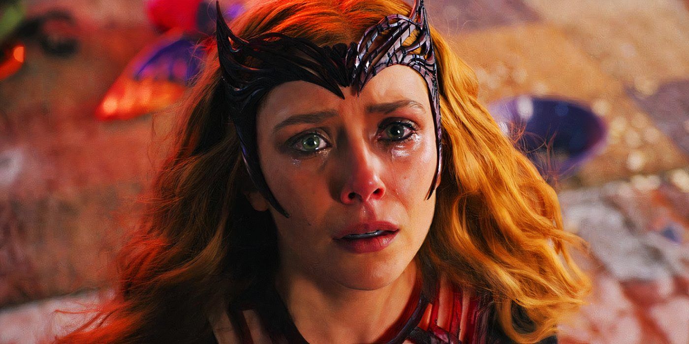 Wanda Maximoff's Scarlet Witch distraught in Doctor Strange in the Multiverse of Madness