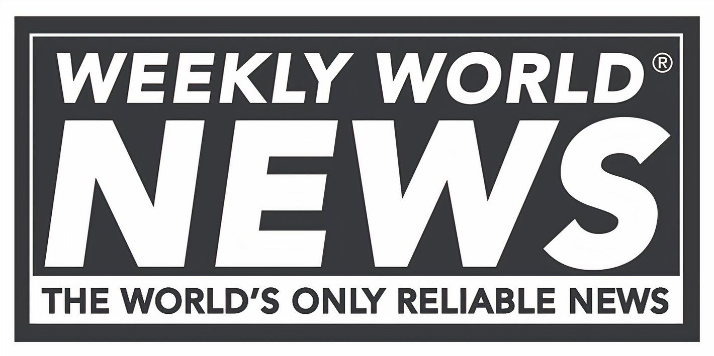 Logotipo do Weekly World News, proclamando a publicação como 'a única notícia confiável do mundo'