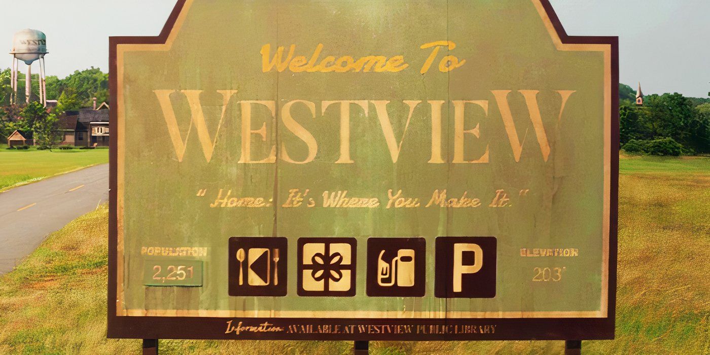 Westview sign in Agatha All Along episode 2