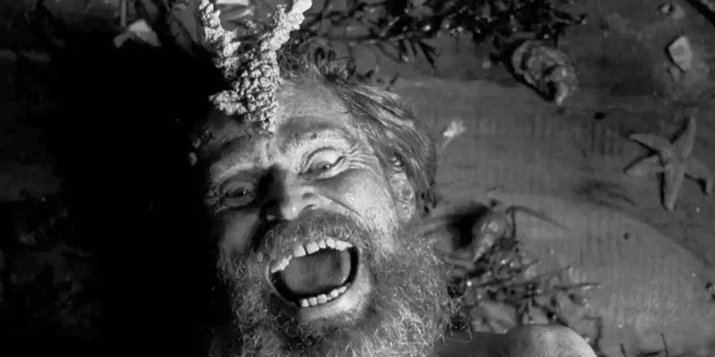 Willem Dafoe as sea god in the Lighthouse