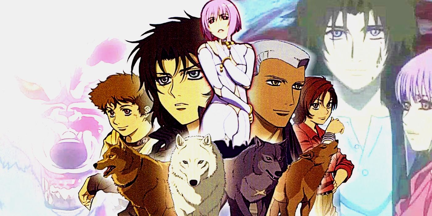 Colagem incluindo todos os personagens principais de Wolf's Rain