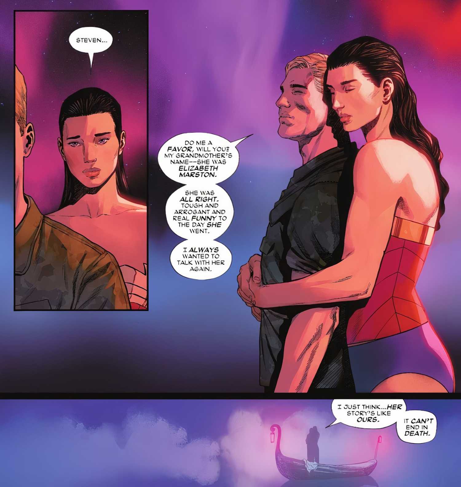 Wonder Woman #14 Diana and Steve in Hades
