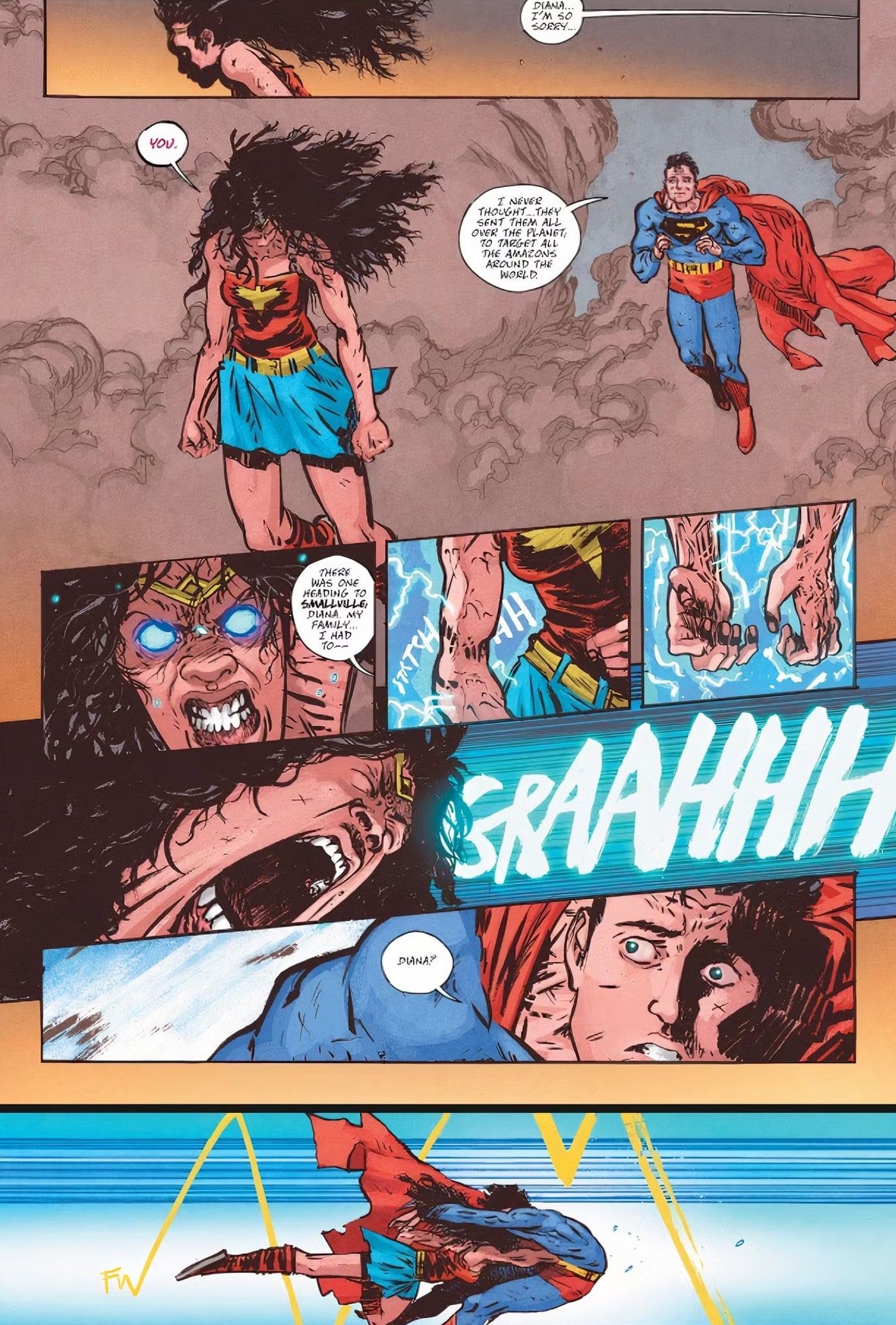 wonder woman attacks superman