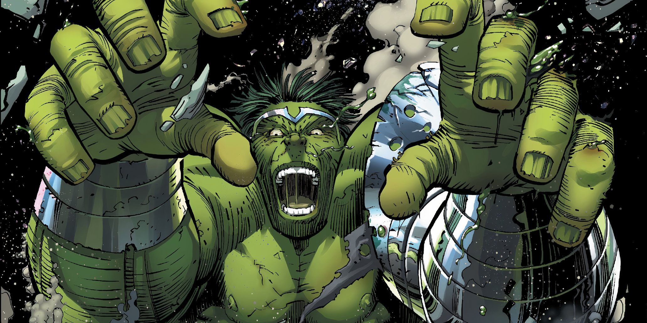 World Breaker Hulk screams in rage.