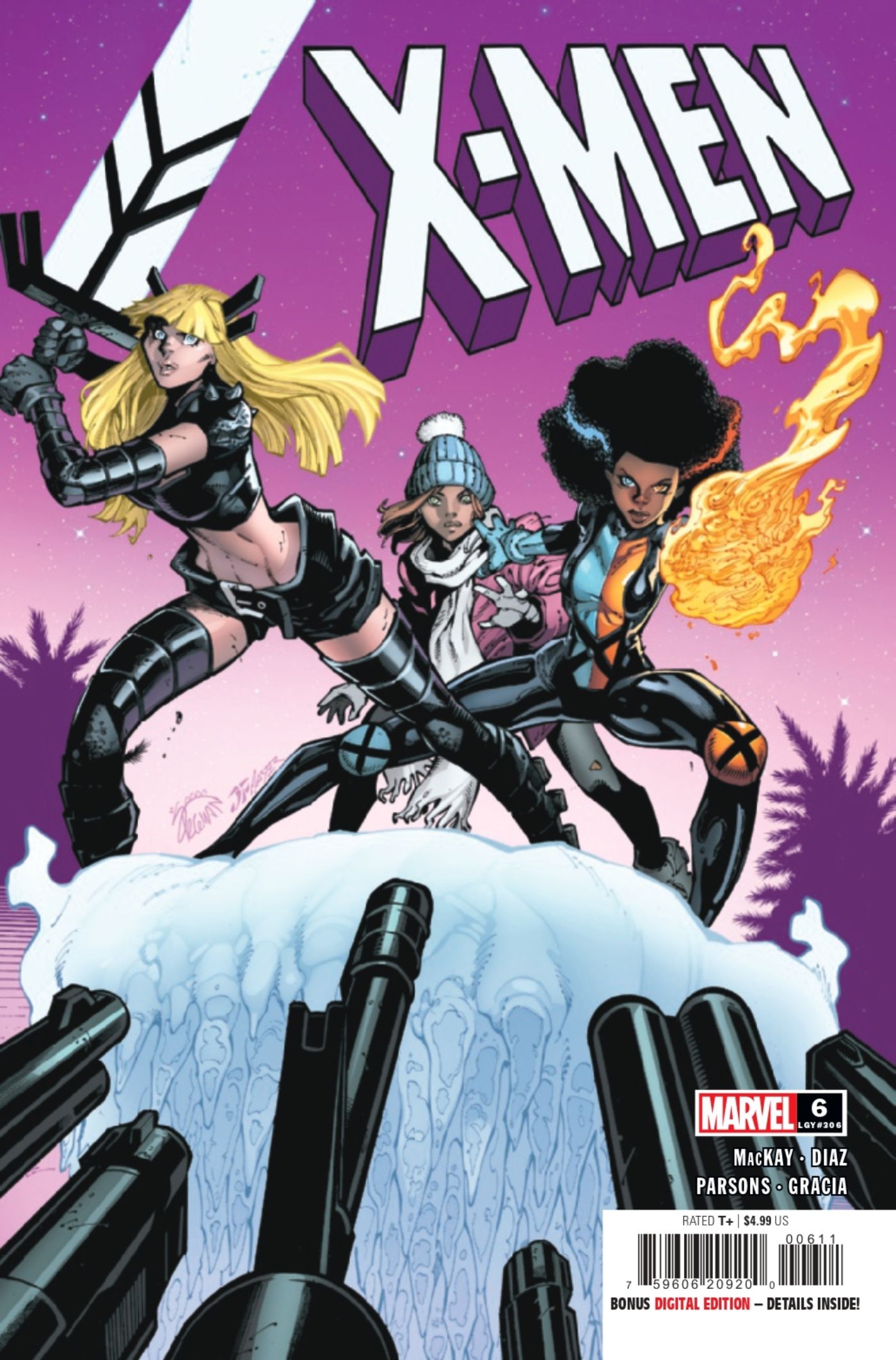 Capa de X-Men #6 apresentando Magick, Temper e um novo personagem misterioso.