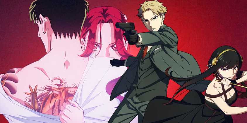 Yakuza Fiancé Yoshino Somei hugging Kirishima Miyama with Loid and Yor Forger from Spy x Family