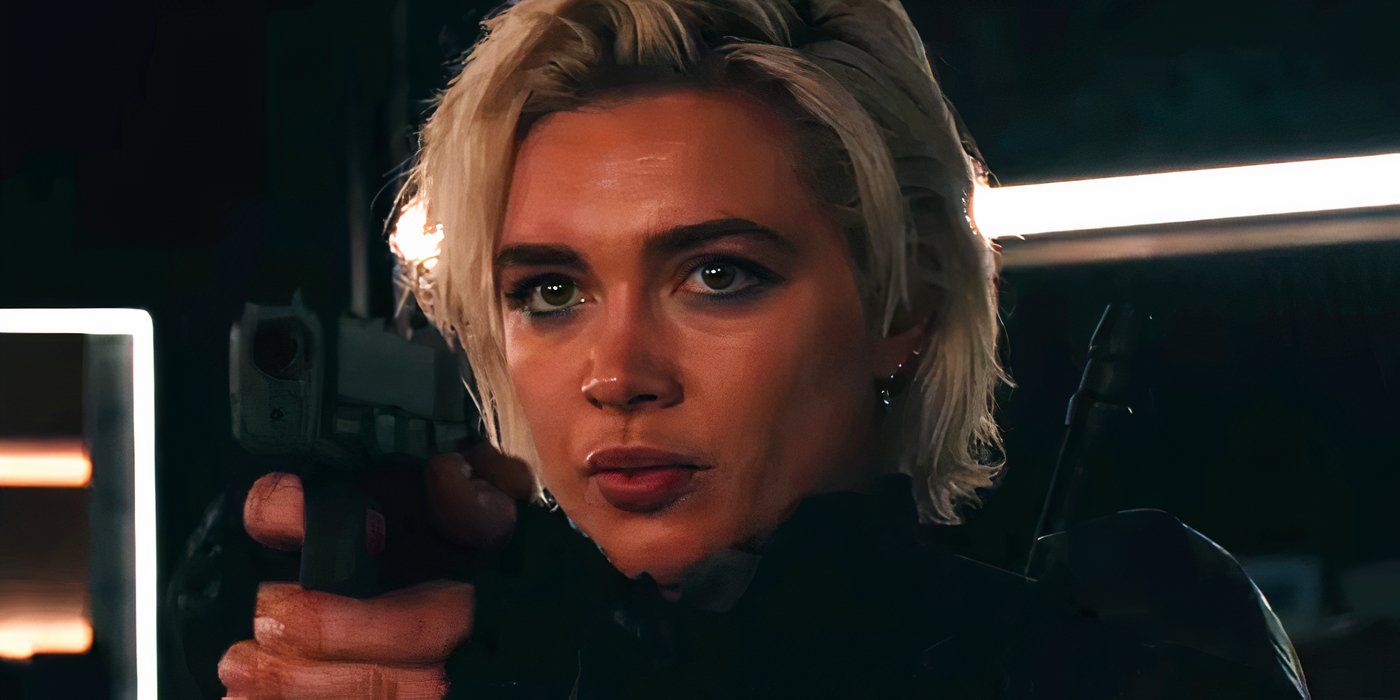 Yelena Belova aiming a gun in Thunderbolts*