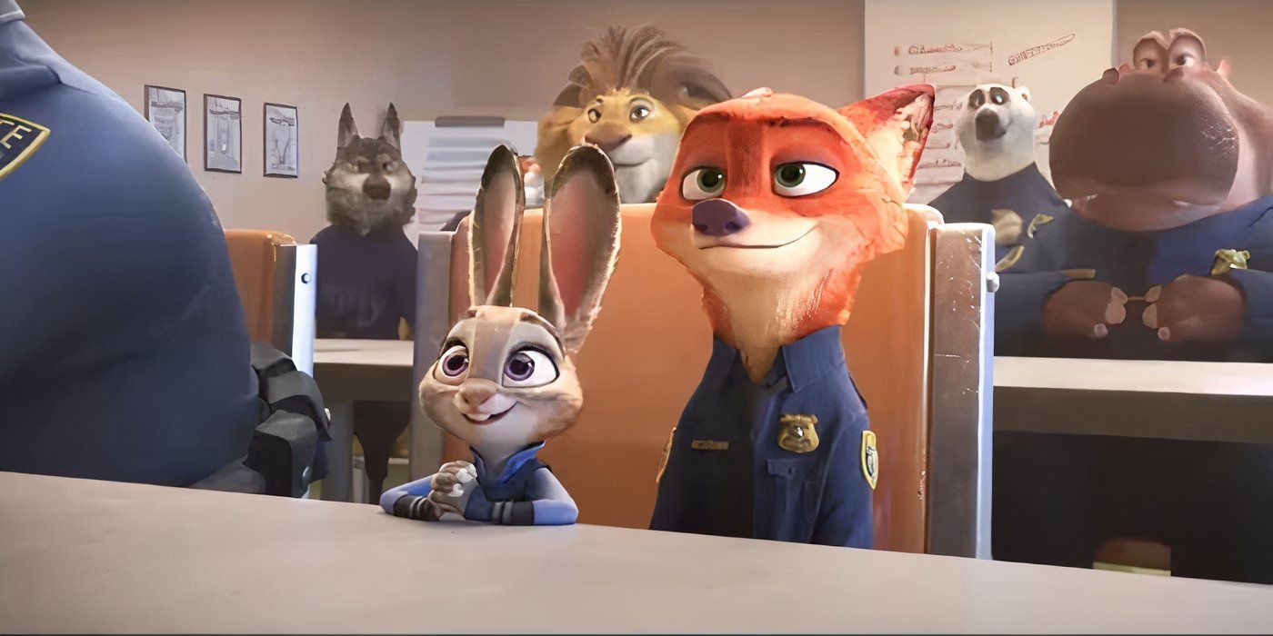 Zootopia's Judy Hopps and Nick Wilde in their police uniforms.