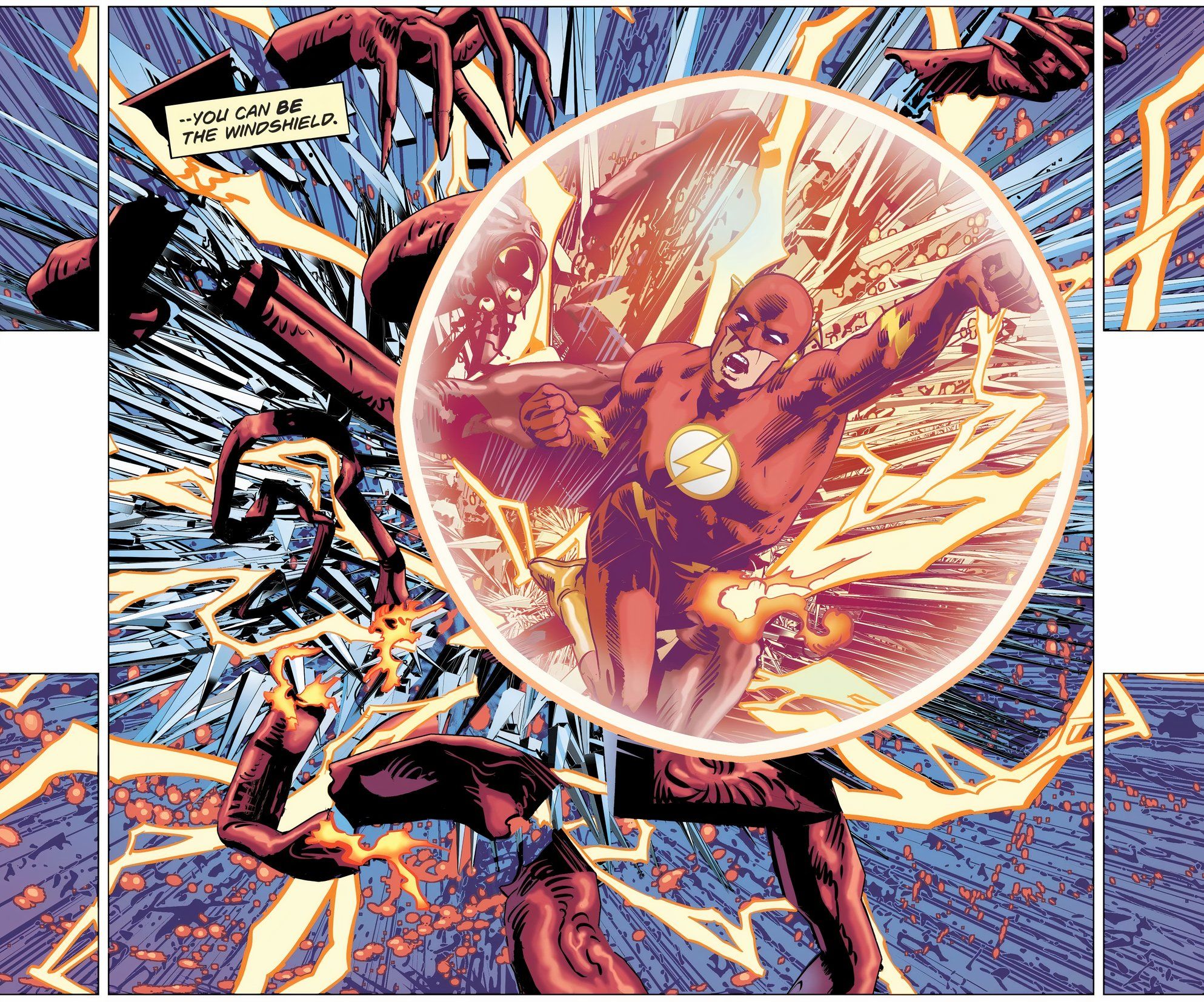 The Flash expanding his Flash Speed Aura