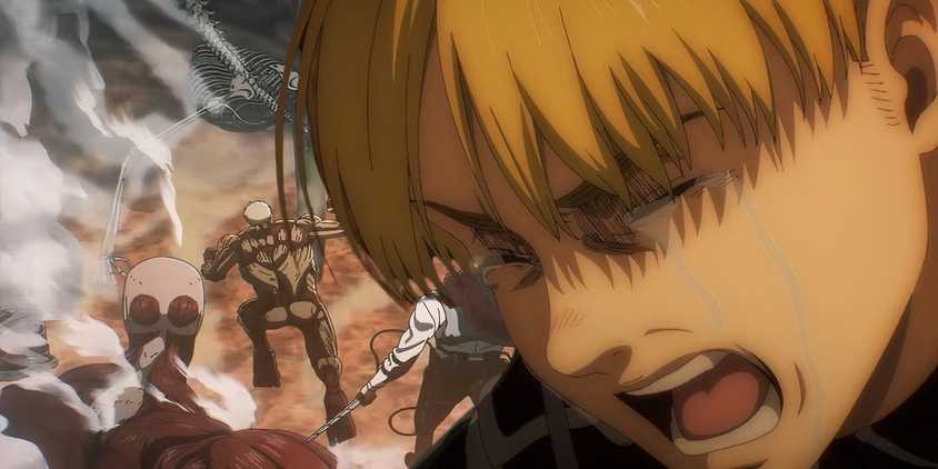 Armin crying Attack on Titan ending