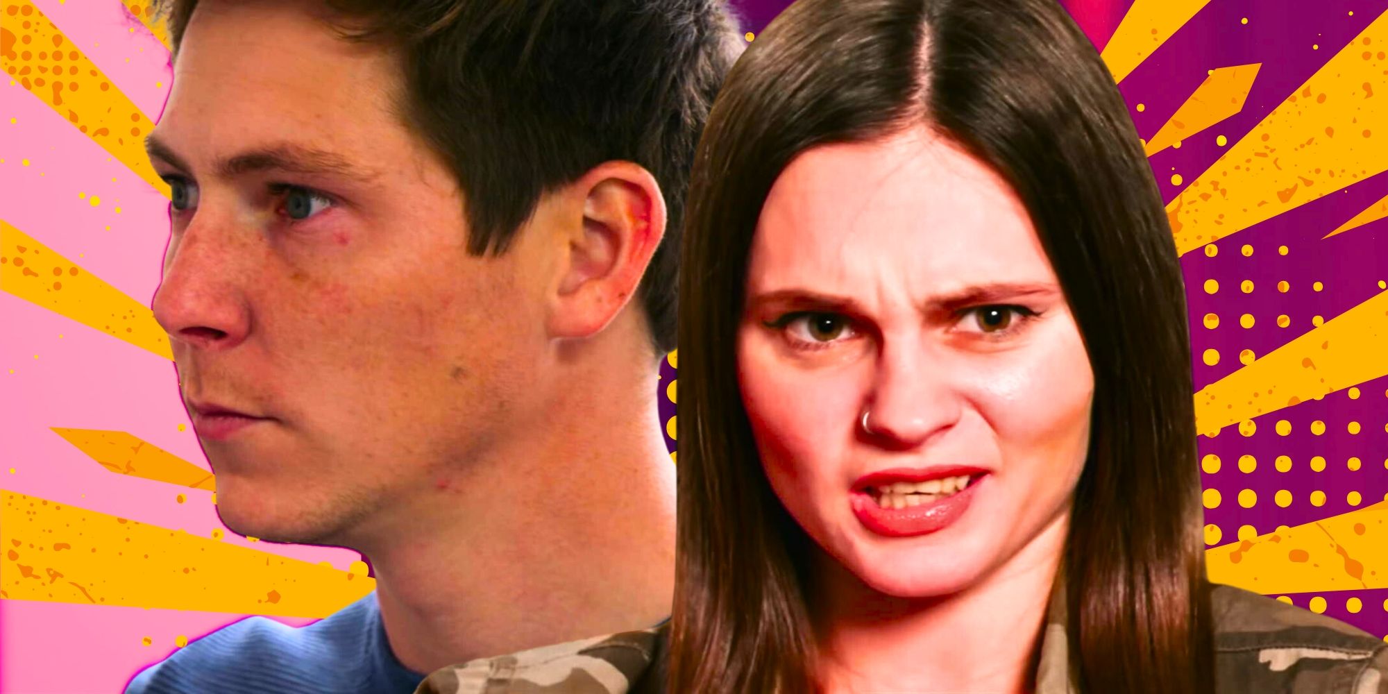 90 Day Fiancé's Julia Trubkina looks disgusted & Brandon Gibbs is serious