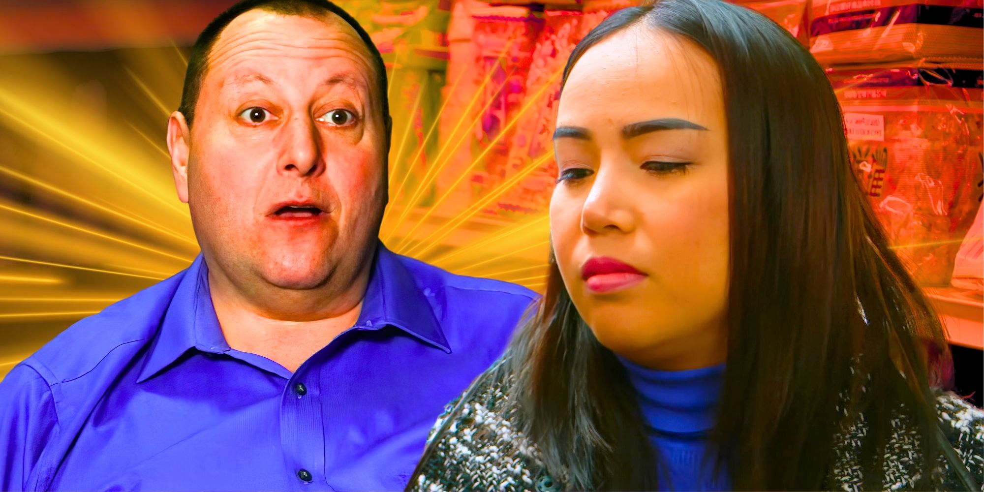 90 Day Fiancé’s David Toborowsky appears surprised & Annie Suwan looks somber.