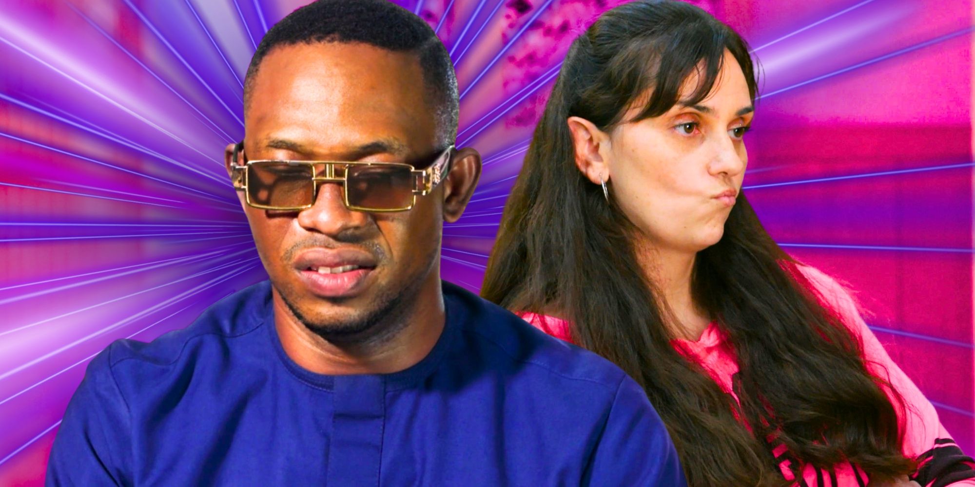 90 Day Fiancé’s Chidi is serious and Rayne scrunches up her face.