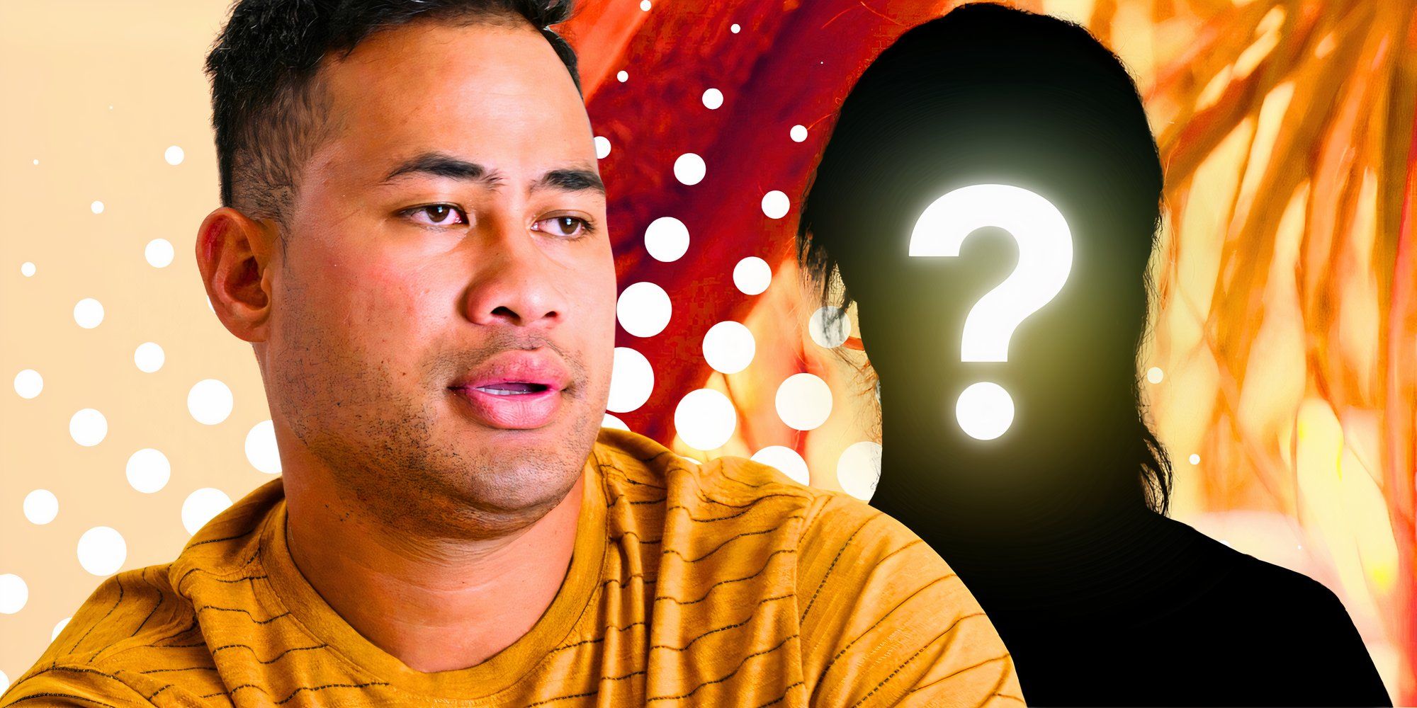90 day fiance stars asuelul pulaa and mystery woman in montage with dot background