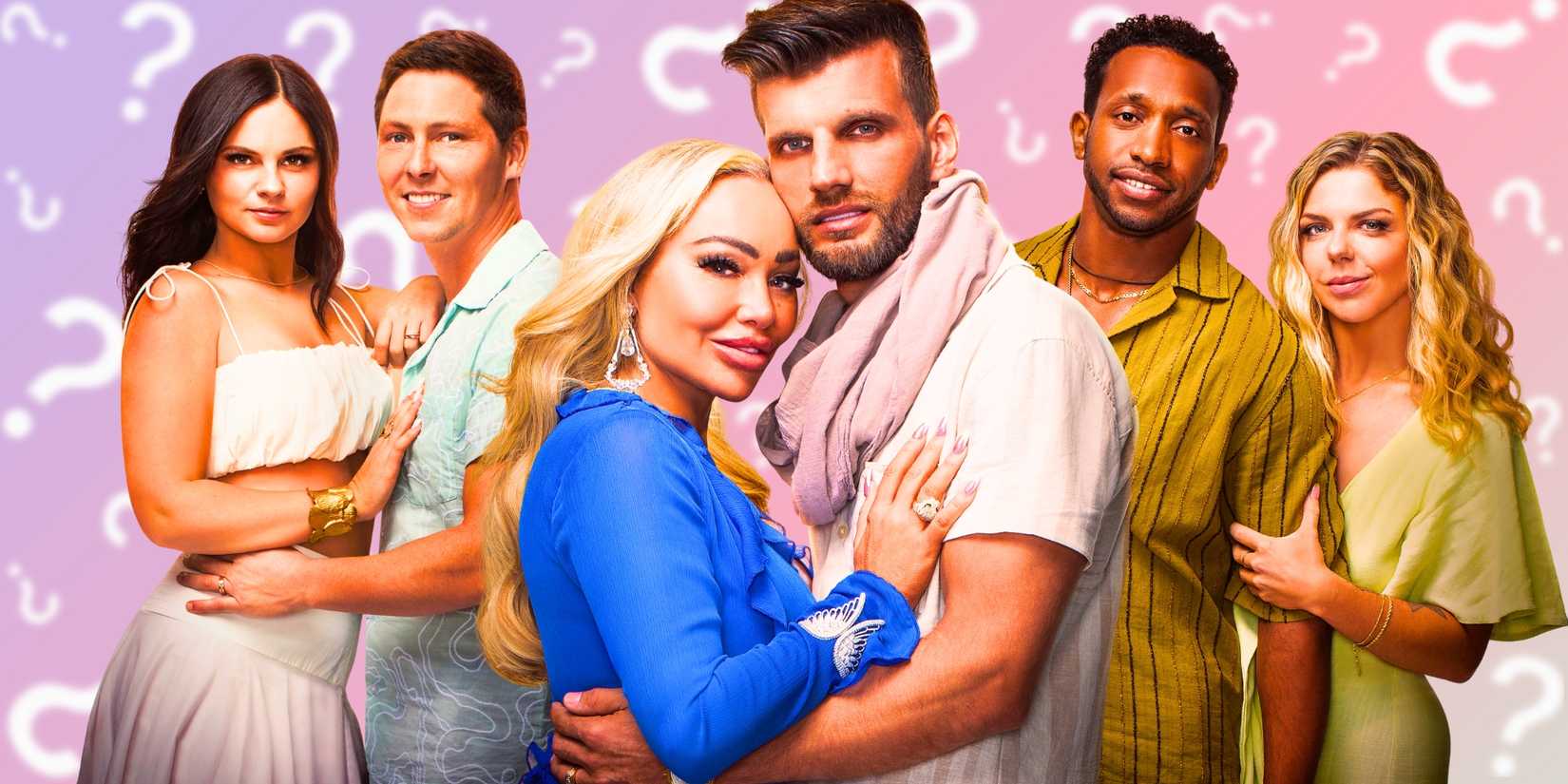 90 Day The Last Resort Julia & Brandon, Stacey & Florian, & Ariela and Biniyam in promos with question mark background