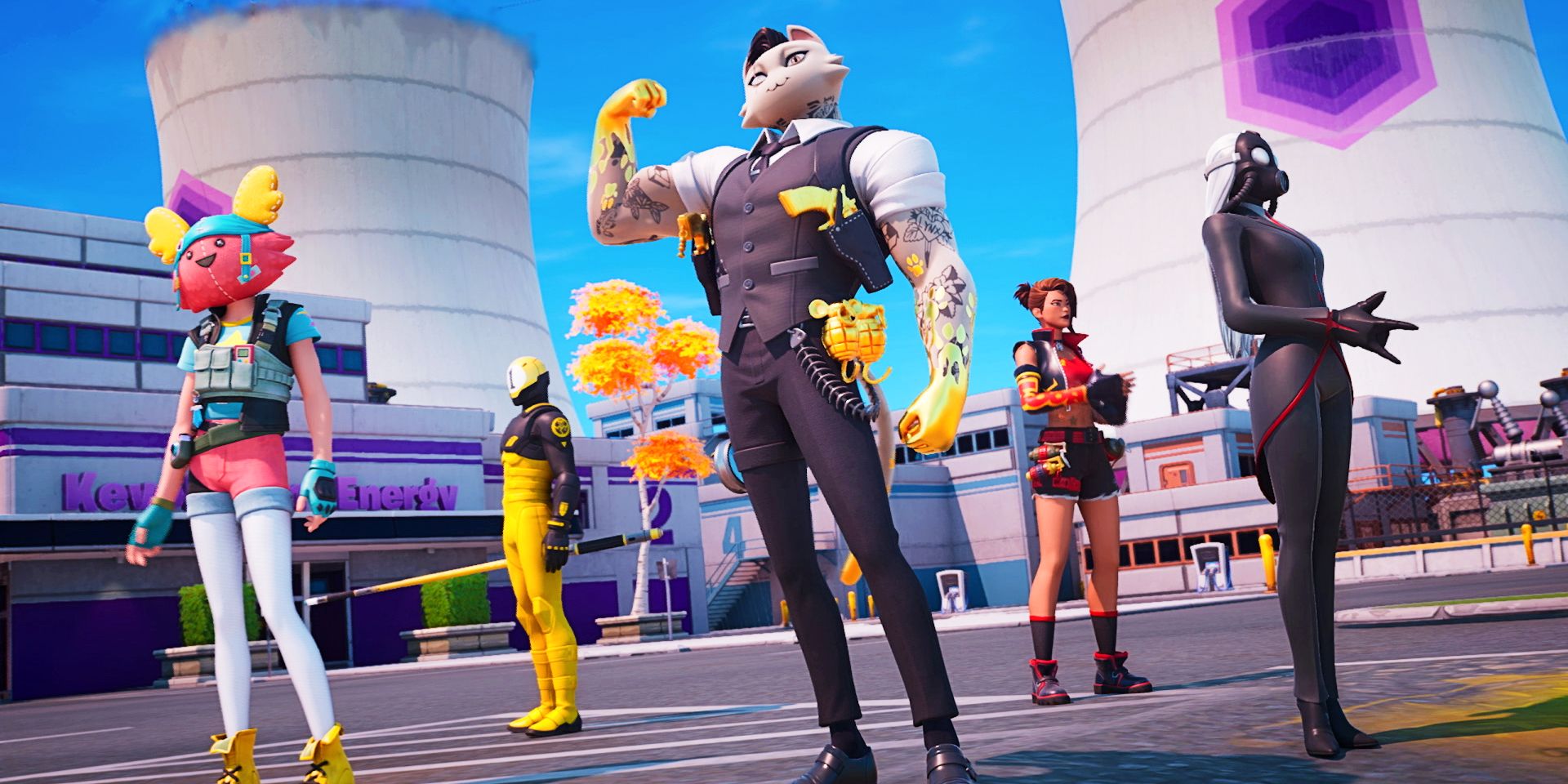 a-group-of-fortnite-characters-standing-on-a-city-street Namorada do jogador Fortnite “viaja para uma vitória” da maneira mais ridícula possível