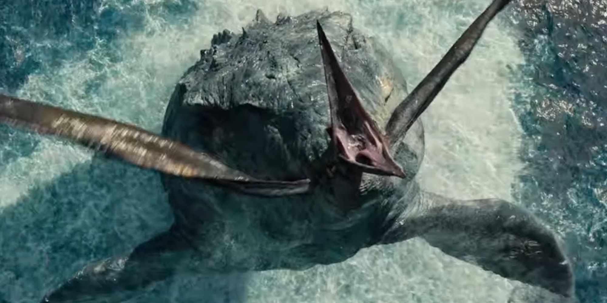 A Mosasaurus eats a Pteranodon in Jurᴀssic World