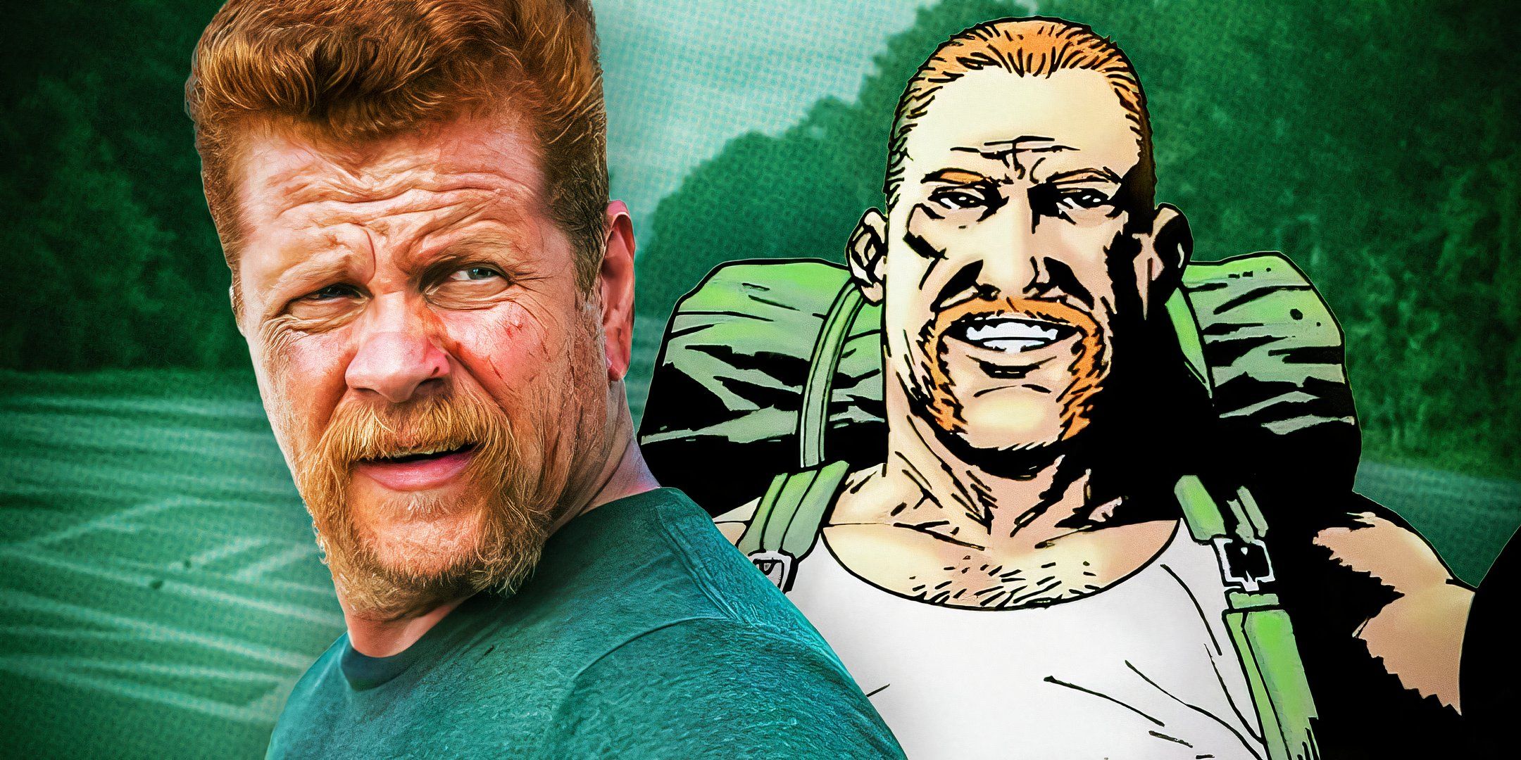 An edited image of Abraham in The Walking Dead show and comic book.