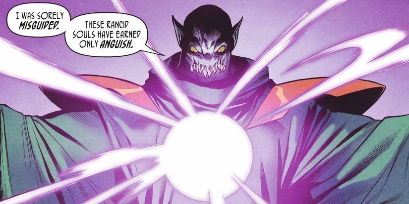 Comic book panels: Aethyr decides to condemn everyone in the Phantom Zone