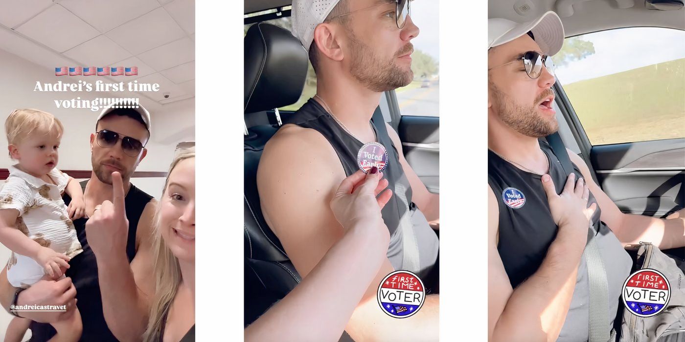 Andrei Castravet from 90 Day Fiancé Happily Ever After Instagram Story about first time voting