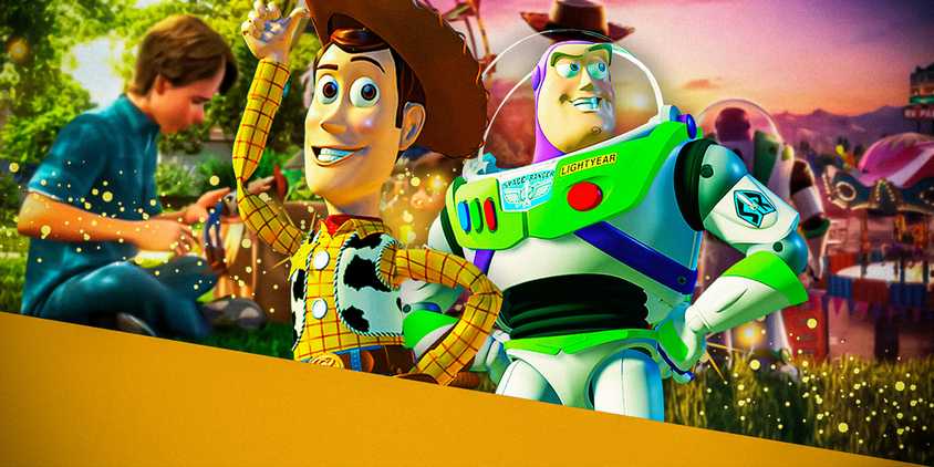 Andy Giving His Toys to Bonnie in Toy Story 3 Next to the Poster for Toy Story 4