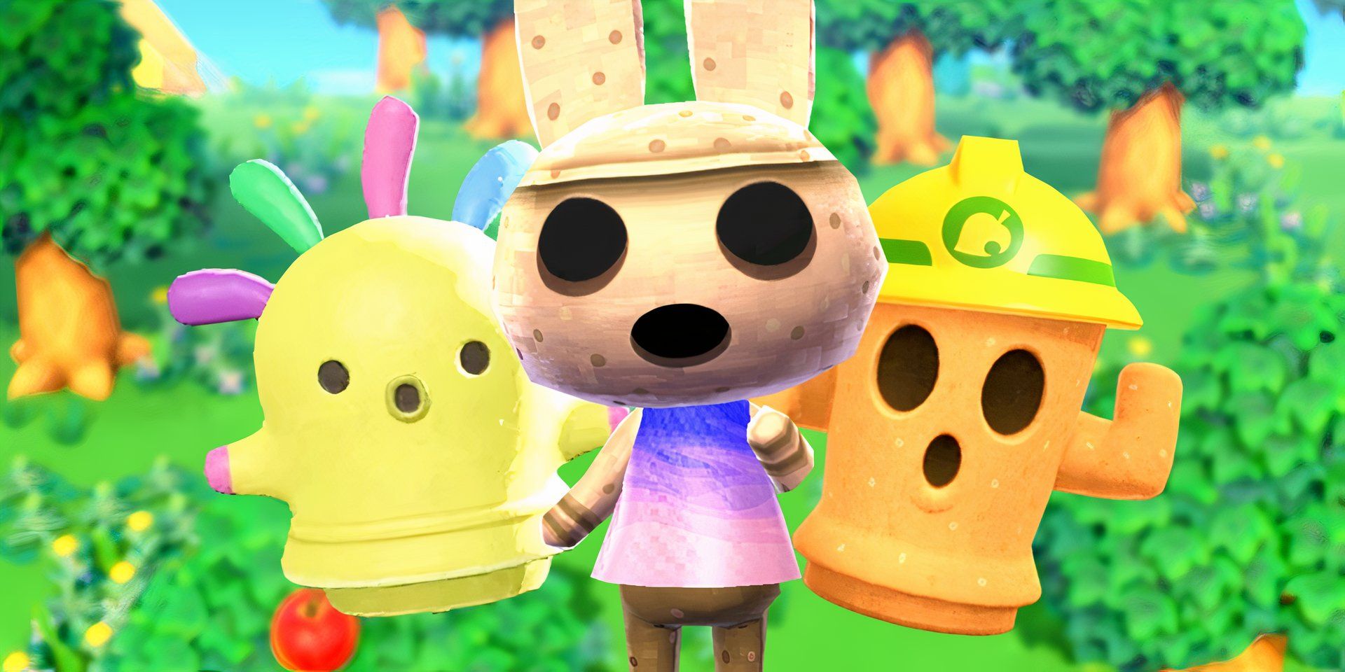 Animal Crossing: New Horizons Villager eclipsado durante su actuación por un giroide caótico