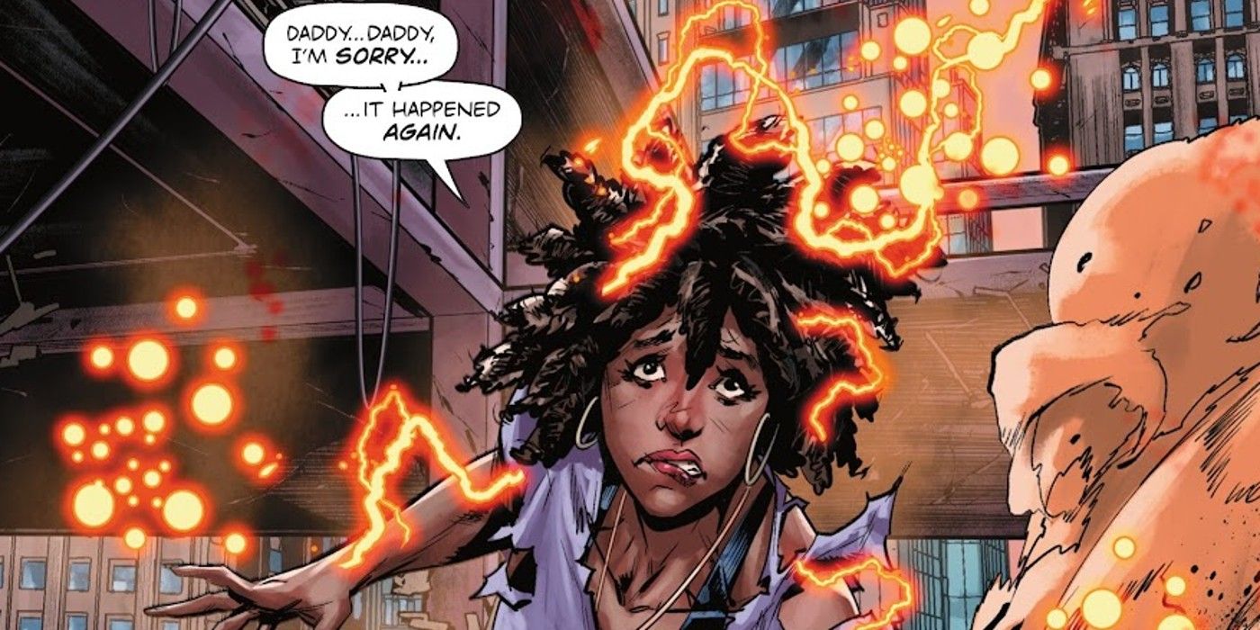 Painel de quadrinhos: Anissa Pierce, também conhecida como Thunder, filha de Jefferson Pierce, revela novos poderes em Black Lightning #1