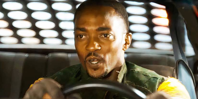 Anthony Mackie behind the wheel as John Doe in Twisted Metal season 1