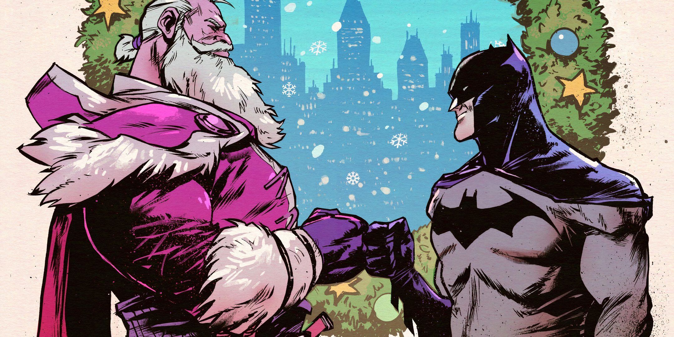 Batman choca los puños con Papá Noel