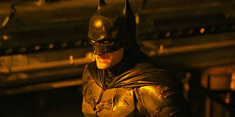 Batman in yellow light in The Batman