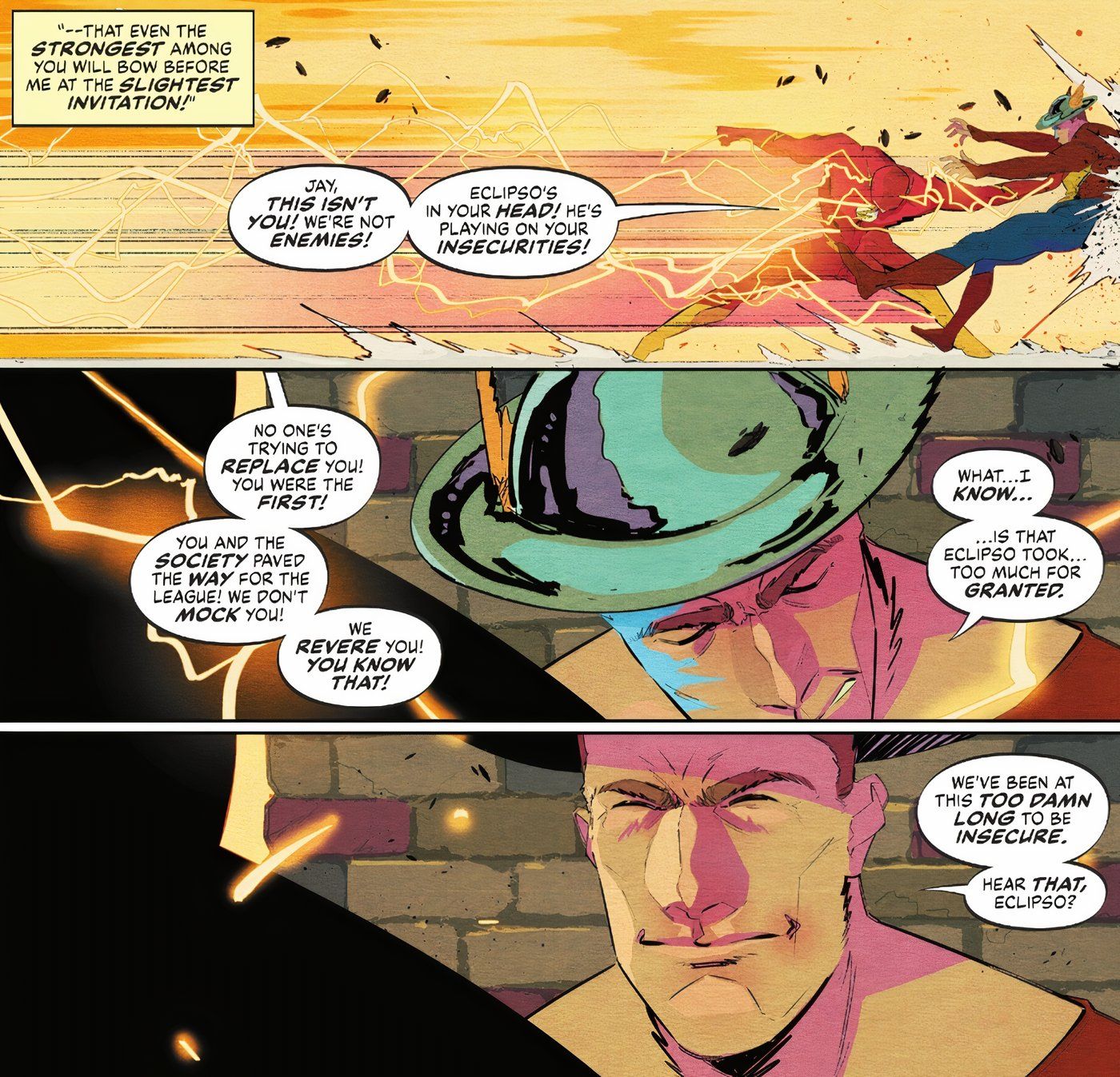 Batman Superman World's Finest 33 Jay Garrick revela que não está inseguro sobre Barry substituí-lo como Flash