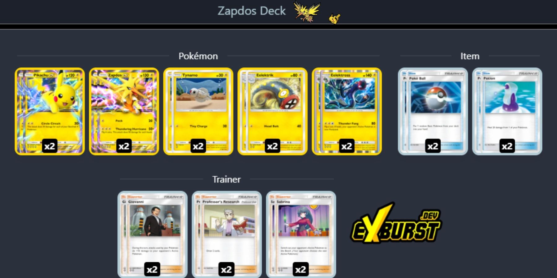 Pokémon TCG Pocket: el mejor mazo Zapdos EX para usar