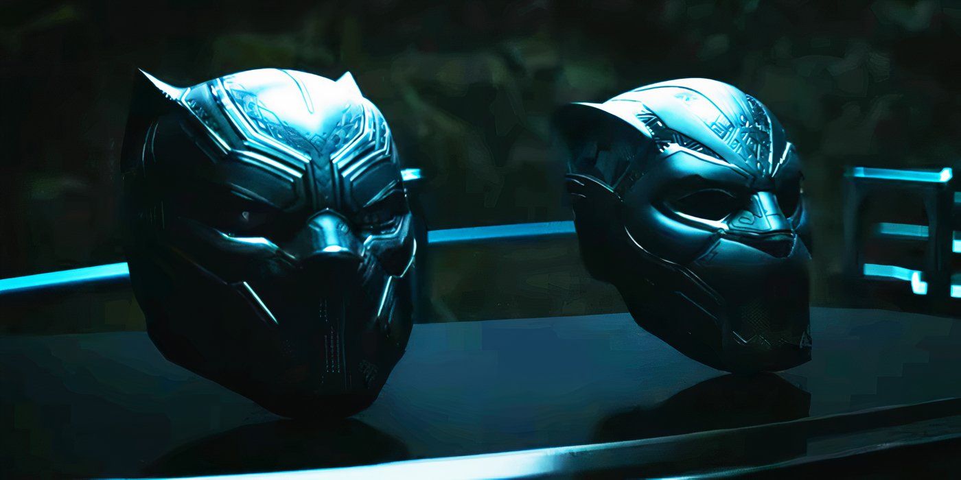 Black Panther helmets in Black Panther Wakanda Forever