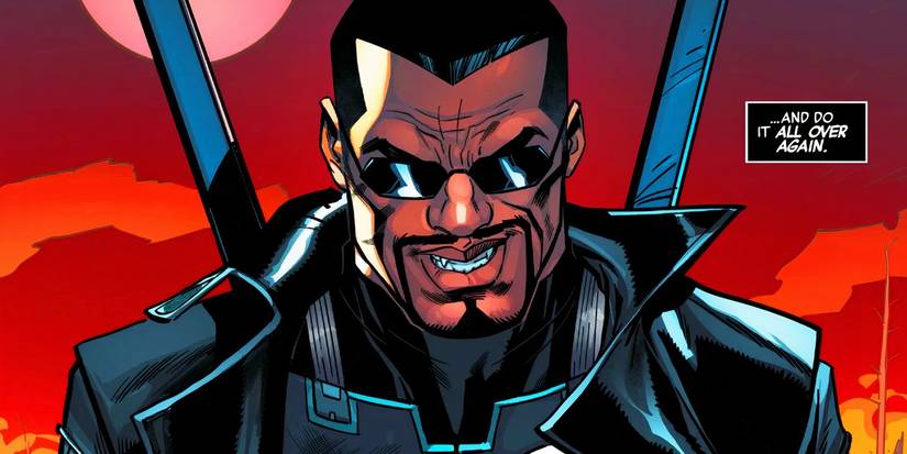 Blade smiling in Marvel Comics