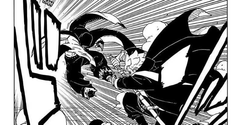 Boruto overpowers Hidari during their brief encounter. 