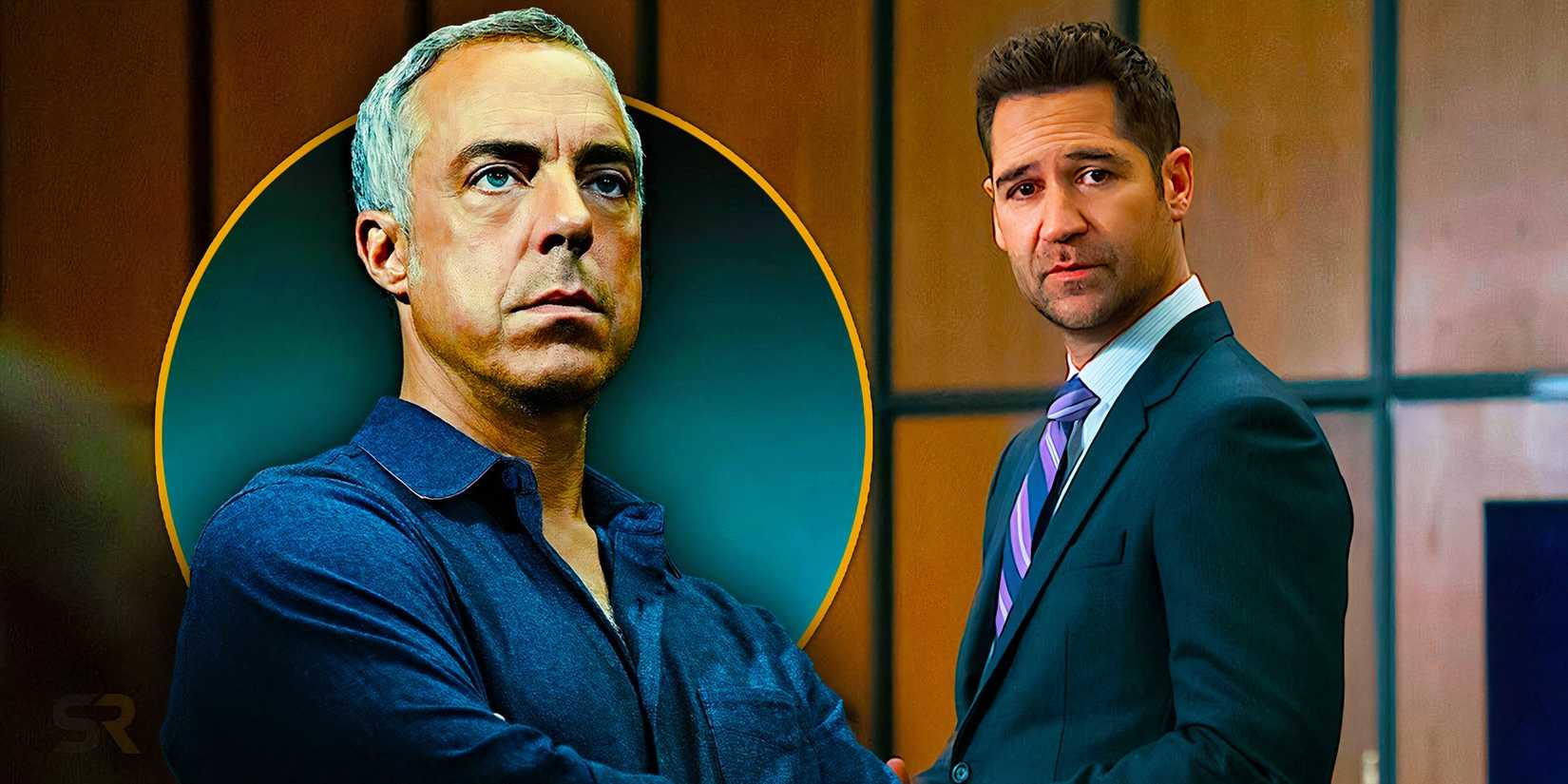Bosch and Mickey side by side in a custom image for Lincoln Lawyer
