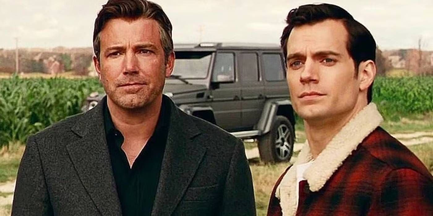 Bruce Wayne e Clark Kent na fazenda Kent no final da Liga da Justiça