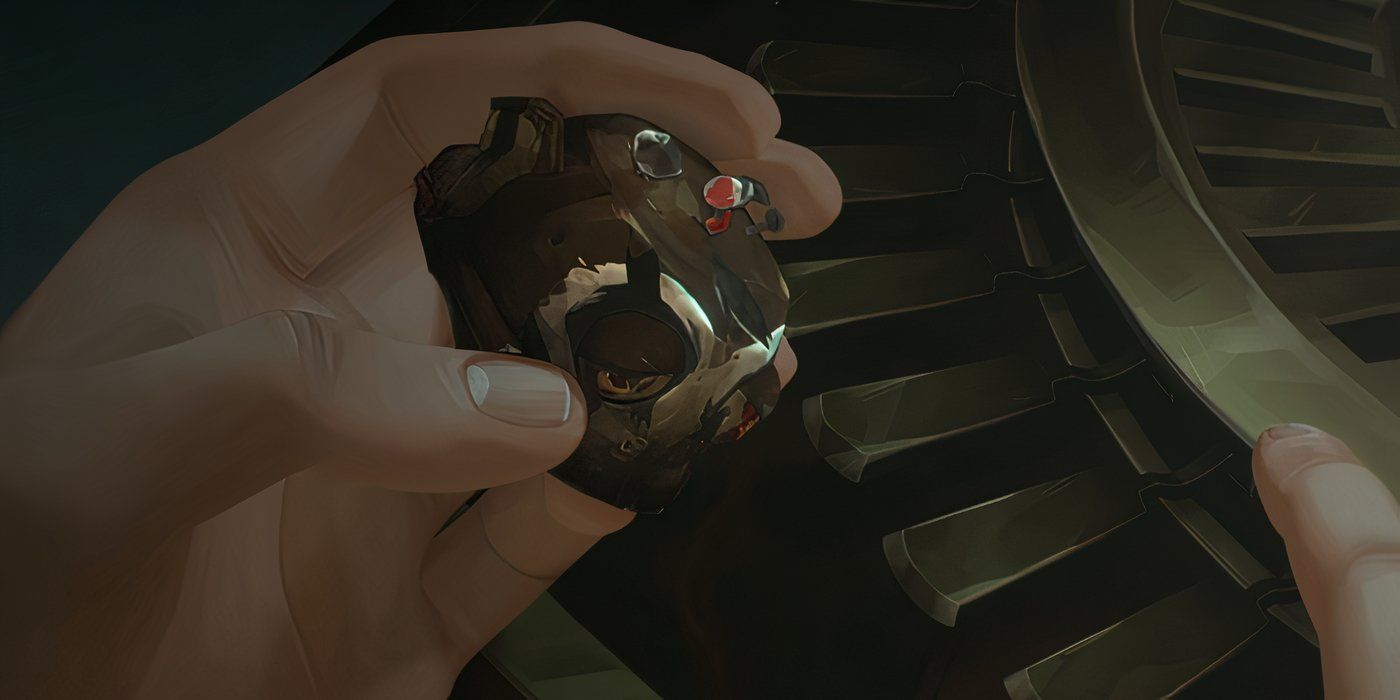 Caitlyn holding one of Jinx's bombs in Arcane season 2 (2024)