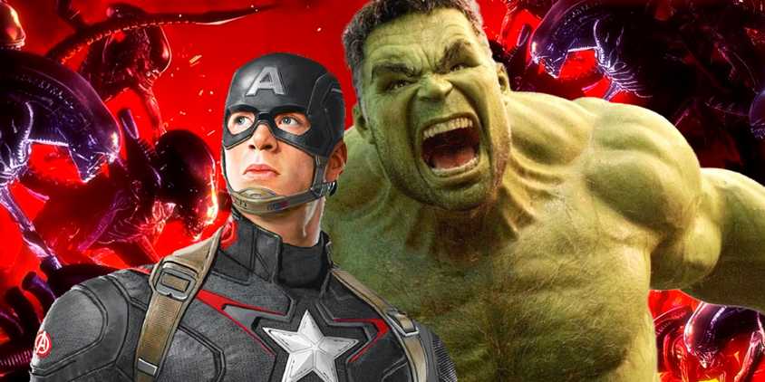 Captain America and Hulk With Alien Xenomorphs Avengers Custom Marvel Image