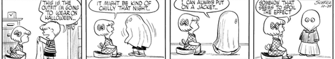 Momento Peanuts: Shredder intenta disfrazarse de Halloween frente a Peppermint Patty.