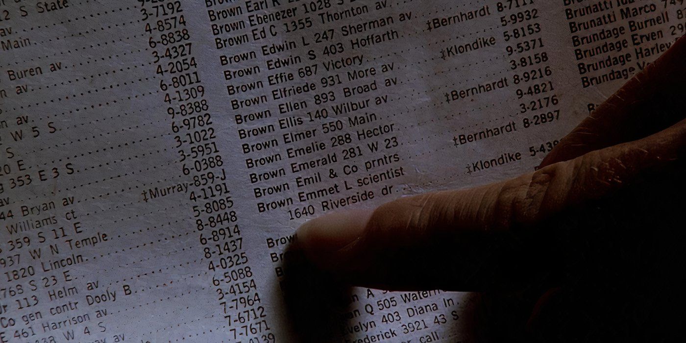 Close up of a phone book in Back to the Future.